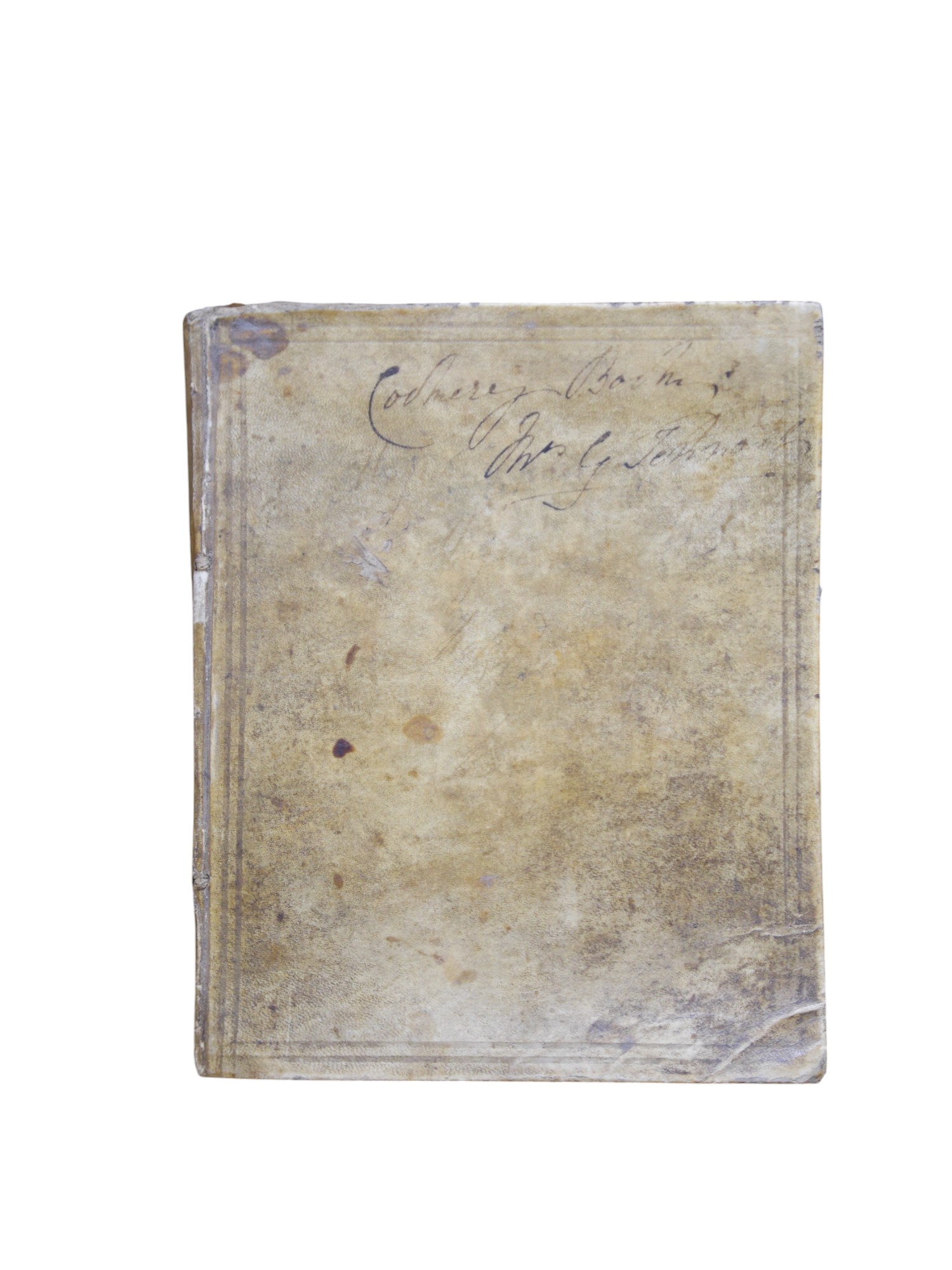 An 18th century hand inscribed book of recipes for M. Tennant. Condition - fair